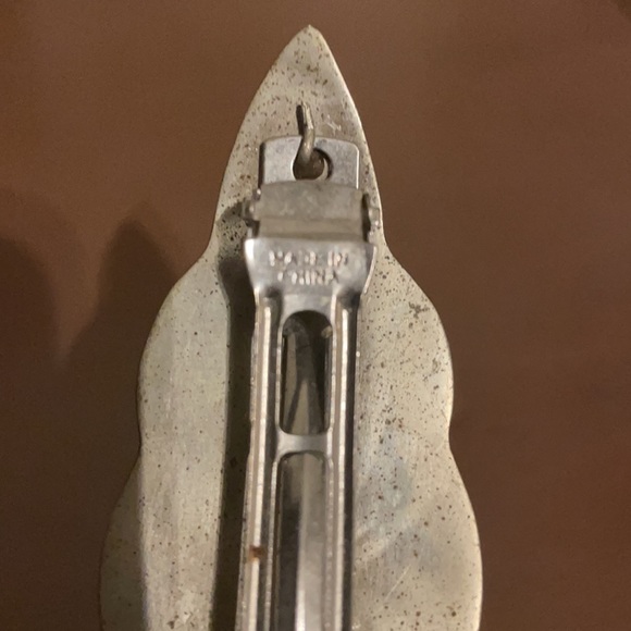 Abalone Shell Inlayed Art Deco Hair Clip - Picture 5 of 7